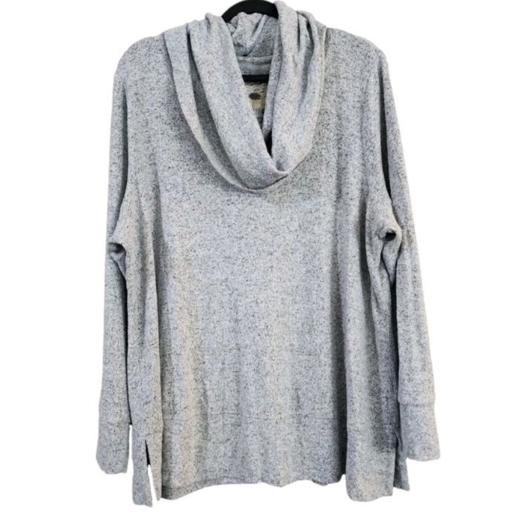 NWT Cupio Womens Cow Neck SZ L Tunic Sweater Gray Long Sleeve Retail $68 #208
